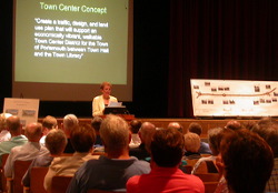 Carol Dietz addresses Town Center meeting